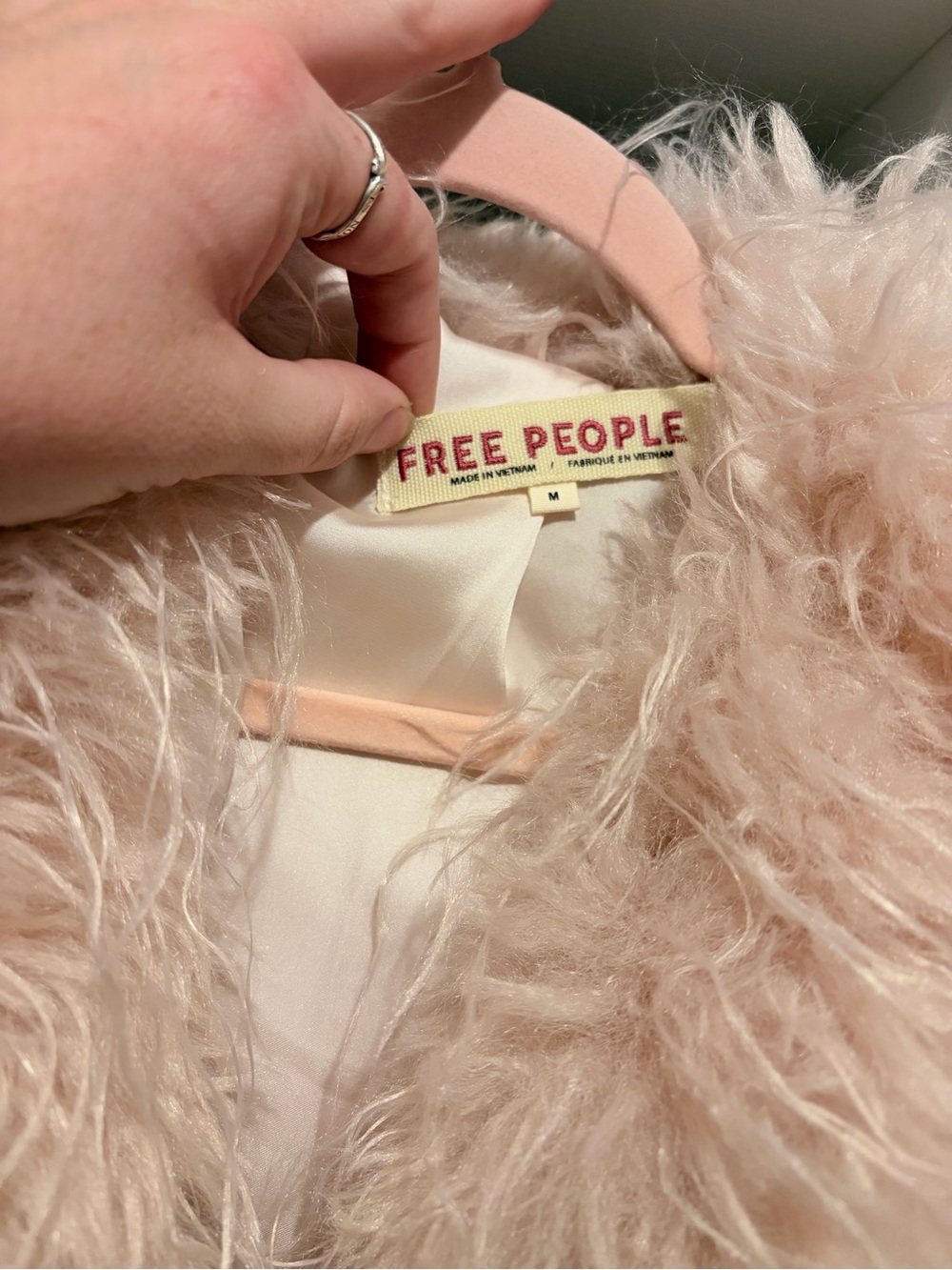 Free People Moonlight Blush Pink Faux Fur Jacket - Picture 2 of 5